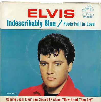 Elvis Presley NICE ORIG RCA INDESCIBABLY BLUE PICTURE SLEEVE WITH A BONUS PS! • $14.99