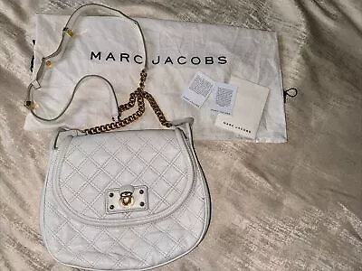 Marc Jacob’s Shoulder Bag White Leather Used Gold Women’s Medium Size • £2