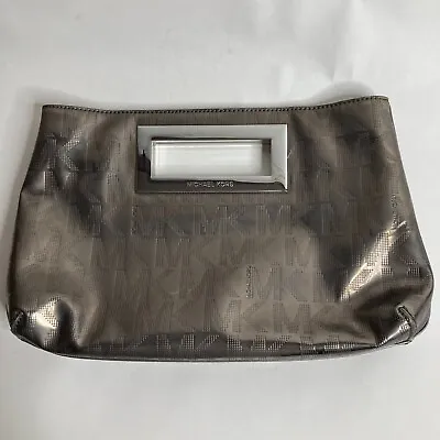 Michael Kors Nickel Monogram Berkeley Clutch • $80