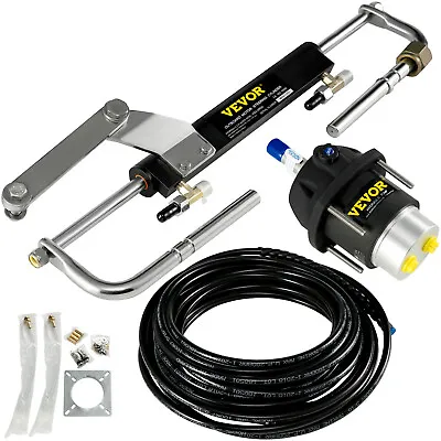 Hydraulic Outboard Steering System Kit 90HP Marine Cylinder Helm Tubing Boat • $266.99