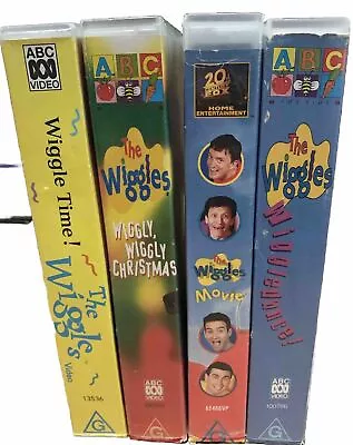 The Wiggles VHS X4 Wiggly Time Wiggledance Wiggly Christmas Wiggle Movie • $59.95