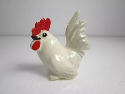 Hagen Renaker Ceramic Miniature Mini White Squatty Rooster Chicken Bird Figurine • $10