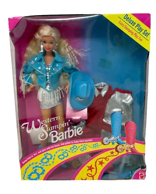 Barbie Western Stampin' Barbie Doll Deluxe Play Set RARE Doll 1993 Mattel 10927 • $99