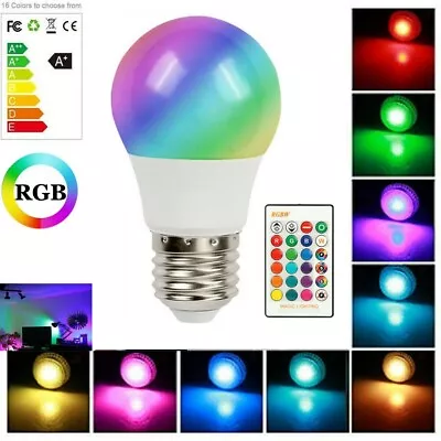 RGBW LED Bulb Light 16 Color Changing Lamp Dimmable E26 E27 Base IR Remote Decor • $6.99