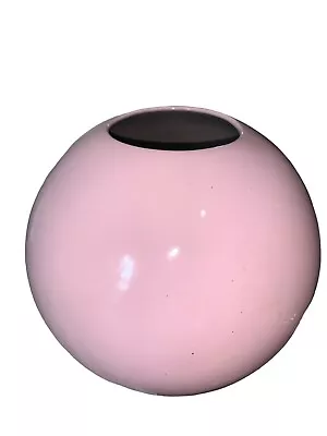 Vintage Orb Ball Round Vase Bubblegum Pink Pottery Vase C. 1980's Modernist • $44.99