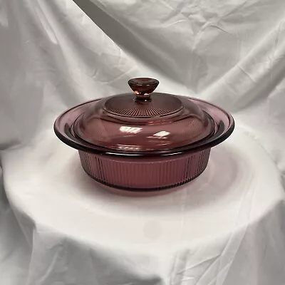 Vintage Corning Ware Visions Cranberry 24 Oz. Casserole Dish # V-30-B W/Lid • $25