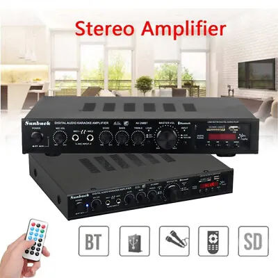 5CH 2000W Bluetooth HiFi Power Amplifier USB SD Stereo For Karaoke Theater Home • £81.20