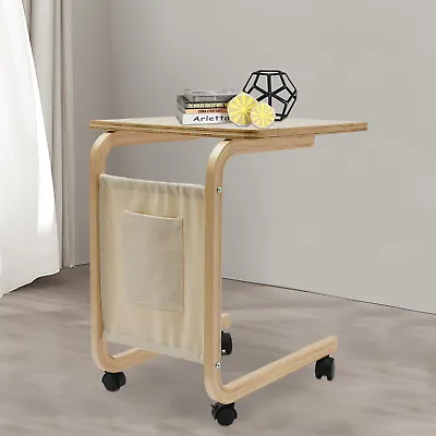 C-Shape Sofa Side Table Laptop Coffee End Table Rolling Table Desk Stand Cart US • $31.35