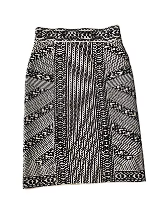 BCBG Maxazria Black & White Bandage Pencil Skirt Stripe Bodycon Women's Size XS • $19.99
