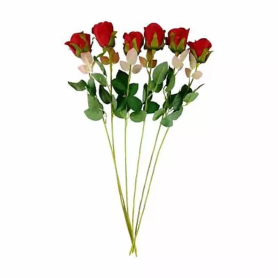 Premium Velvet Rose Buds - Deluxe Silk Fake Valentines Red Roses • $12.95