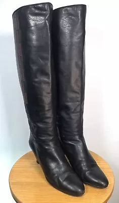 Vintage 80's Made In Italy Stacked Heel Boots With Snake Inlay EU 37.5 Aus 6.5 • $49