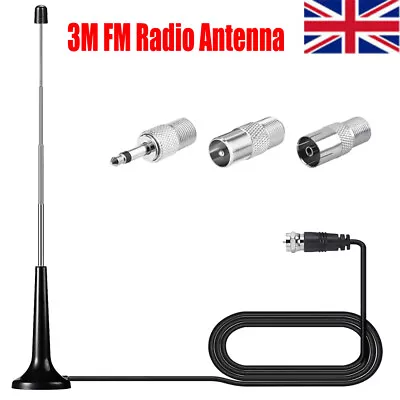 DAB Radio Aerial For Hifi System Indoor 3M FM Antenna For Tuner Stereo Amplifier • £8.58