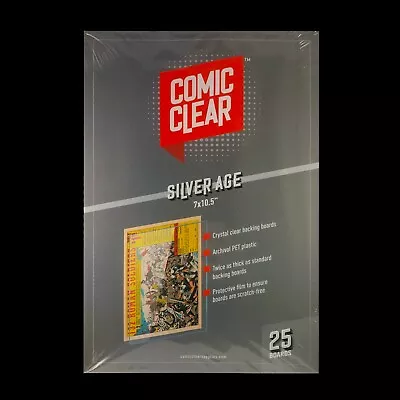 25-pack Of Crystal-Clear Comic Clear Backing Boards - Silver Age Size • $29.99