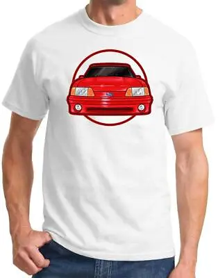 1987-93 Ford Mustang GT 5.0 Fox Body Red Car Front End Classic Design Tshirt • $20