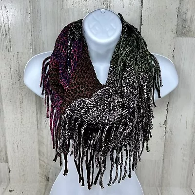 $12.74 • Buy Fashion By Mirabeau Coldwater River Multi Color Infinity Scarf With Fringe - NWT
