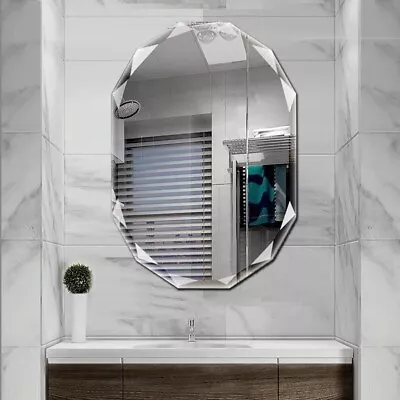 ELLO+ALLO Bath Vanity Mirror 24 X36  Flush Mount Frameless Diamond Beveled Edge • $44.99