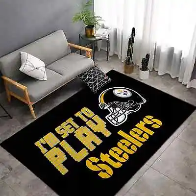 $19.94 • Buy Pittsburgh Steelers Living Room Anti-Skid Area Rugs Bedroom Floor Mats Carpets