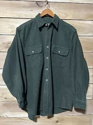 Field & Stream Long Sleeve Heavyweight Cotton Chamois Flannel Shirt Men’s Large • $18.99