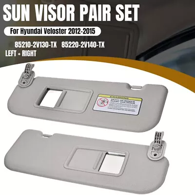 1 Pair Set Driver & Passenger Side Sun Visor Gray For 2012-2015 Hyundai Veloster • $37.99