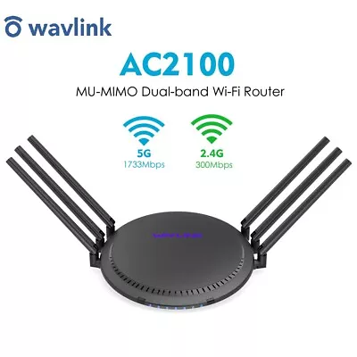 Wavlink AC2100 MU-MIMO Dual Band USB Home Gaming WiFi Router 8 Port 2100Mbps UK • £8.99