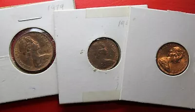 * GROUP OF THREE   1 CENT AND 2 CENT  COIN  TONED AUNCIRCULATED #BFJ10 • $1