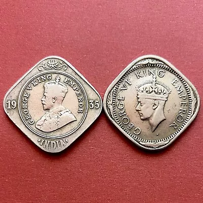 George V & VI India Coins British 193540 2 Annas. • $15