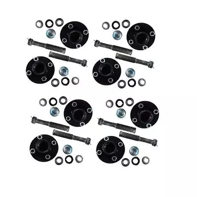(Pack Of 8) Trailer Axle Kits With 4 On 4  Bolt Idler Hub & 1  Round BT8 Spindle • $665.99