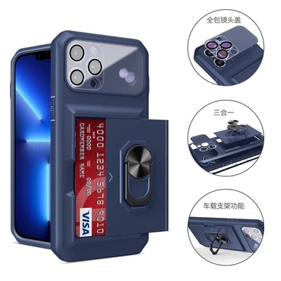 £7.99 • Buy Case For Iphone 13 12 11 14 Max 8 7 Shockproof Card Pocket Ring Case For Iphone