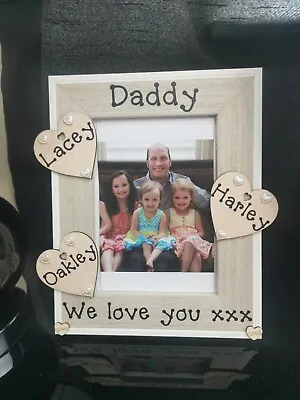 Personalised Dad Photo Picture Frame Daddy Mum Fathers Day Gift Any Wording... • £11.95