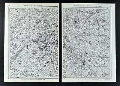 1917 Map - Paris France City Plan Seine River Notre Dame Palaces Arch Of Triumph • $19.99