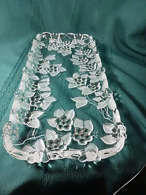 Carmen Satiniert Rectangle Serving Platter  Walther Crystal MIKASA 13  X 6  • $14.99