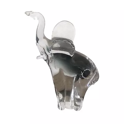 Vintage V Nason Murano Clear Art Glass Elephant Figurine Sculpture Trunk Raised • $29.99