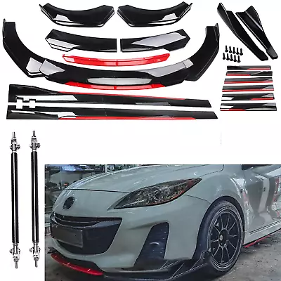 For Mazda 2 3 6 Front Rear Bumper Spoiler Body Kit Splitter Side Skirt Glossy • $99.99