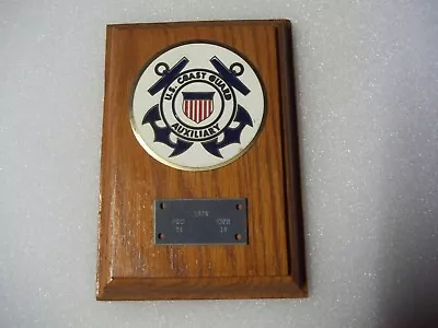 1974 U.S. COAST GUARD AUXILIARY Metal ENAMEL/Wood Plaque - PEC 38OPR 18 • $25