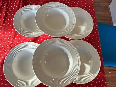 Mikasa White Italian Countryside DD 900 Low Rimmed Soup Salad Bowl Set 6 • $20