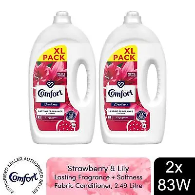 Comfort Fabric Conditioner Lasting Fragrance Strawberry & Lily 2.49L 83W 2 Pack • £14.49