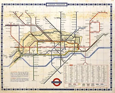 Retro London Tube Map Poster A0-A1-A2-A3-A4-A5-A6-MAXI 708 • £4.99