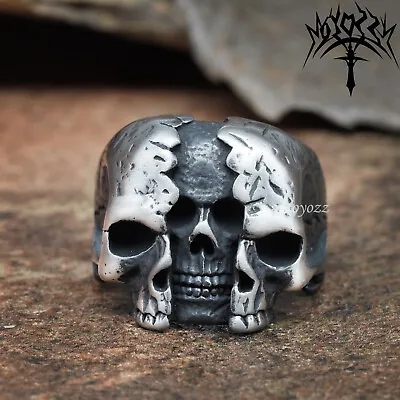 Casting Motorcycle Jewelry Stainless Steel Vintage Gothic Biker Skull Ring 5-15 • $10.99