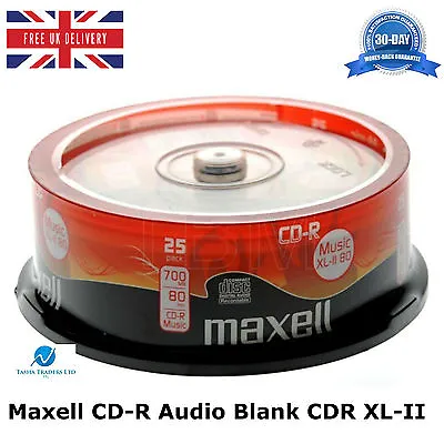 25 Pack Maxell CD-R 700MB CDR XL-II Audio Music 80 MINS Recordable Blank Discs • £15.99