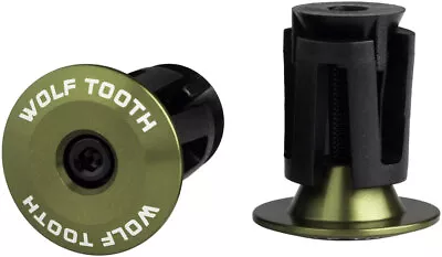 Wolf Tooth Alloy Bar End Plugs - Olive • $21.41