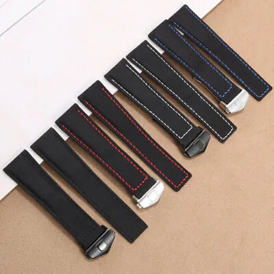 22mm Watch Band Canvas For TAG Heuer F1 Aquaracer Carrera Deployment Clasp  • £26.14