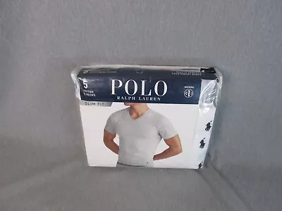 Polo Ralph Lauren Men's Slim Fit 100% Cotton V-Neck T-Shirts 5 Pack XSmall NEW • $24.97