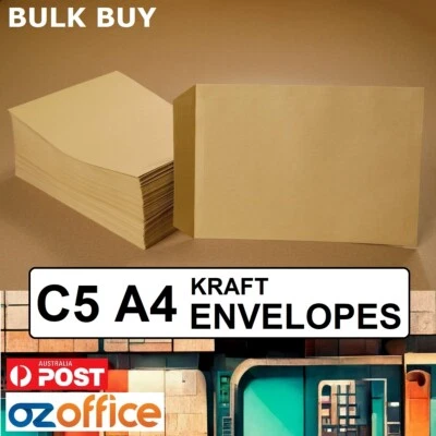 BULK BUY C5 A4 Yellow Envelopes Kraft Business Envelopes C5 A4 Mailer • $19.90