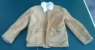 J Percy For Marvin Richards Suede Leather Shearling Collar Zipper Jacket Size S • $9