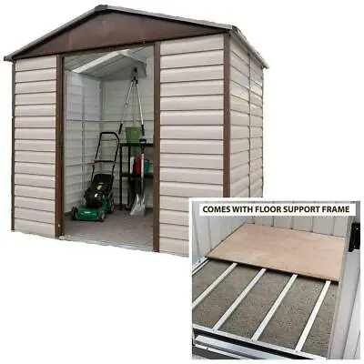 Garden Shed 8 X 6ft Yardmaster Shiplap Apex Metal Shed & Steel Floor Frame • £581.18