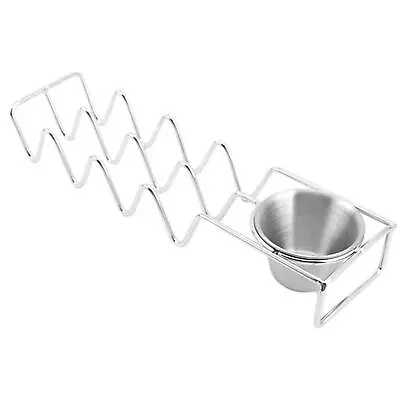Stainless Steel Taco Holder Stand 3 Or 4 Compartments Taco Tray With Sauce Bowl • $13.67