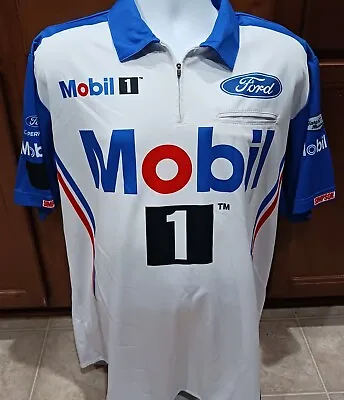 Stewart-Haas Racing Large Mobil 1 Ford Crew Shirt NASCAR Bowyer FB Twitter Insta • $49.95