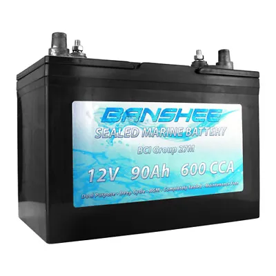 Banshee Marine Starting/Deep Cycle Dual Terminal Sealed AGM Battery Bci No. 27 • $255.88