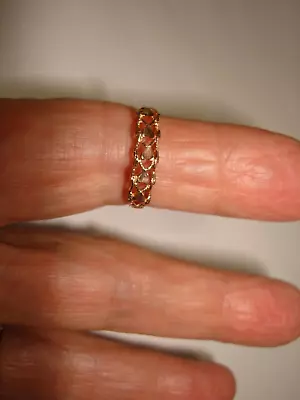 Vintage Beautiful Delicate Odi 14k Solid Rose Gold Band Pinky Ring Size 9 • $164.99