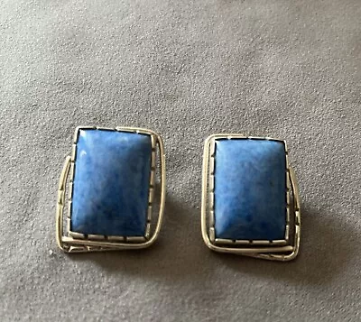 Vernon Begay Navajo Denim Lapis Earrings Clip On Native American • $250